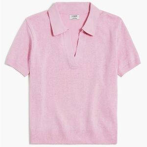New J Crew Linen blend short sleeve Polo Swester